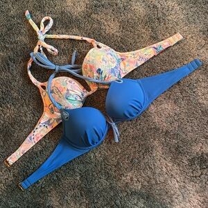 Two Victoria's Secret Push up bathing suit tops